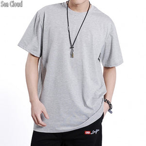 red grey tops red Free shipping plus size fat guys summer solid hiphop t shirt o-neck collar cotton short-sleeve T-shirt M-6xl