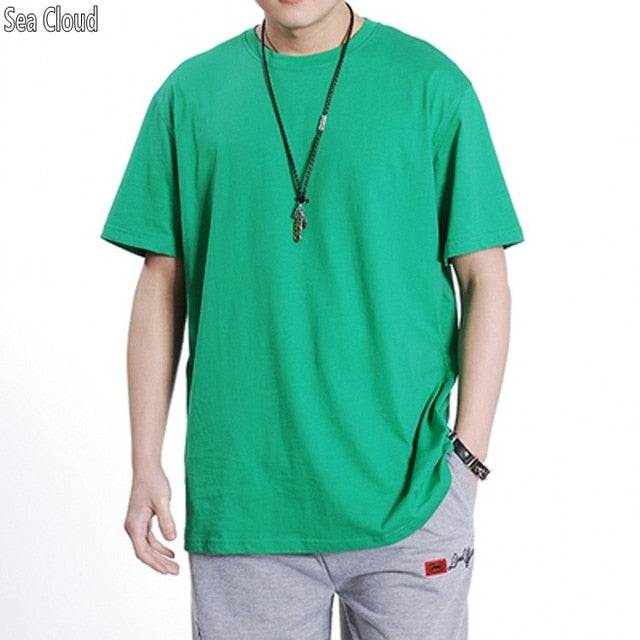 red grey tops red Free shipping plus size fat guys summer solid hiphop t shirt o-neck collar cotton short-sleeve T-shirt M-6xl