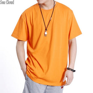 red grey tops red Free shipping plus size fat guys summer solid hiphop t shirt o-neck collar cotton short-sleeve T-shirt M-6xl