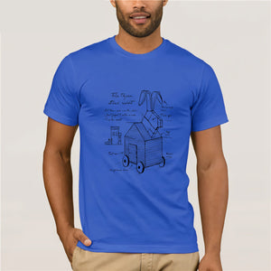 Monty Python T Shirts Cartoon Print Trojan Rabbit T-Shirt Men Awesome Casual T Shirt Summer Short Sleeve Funny Music Tee Shirt